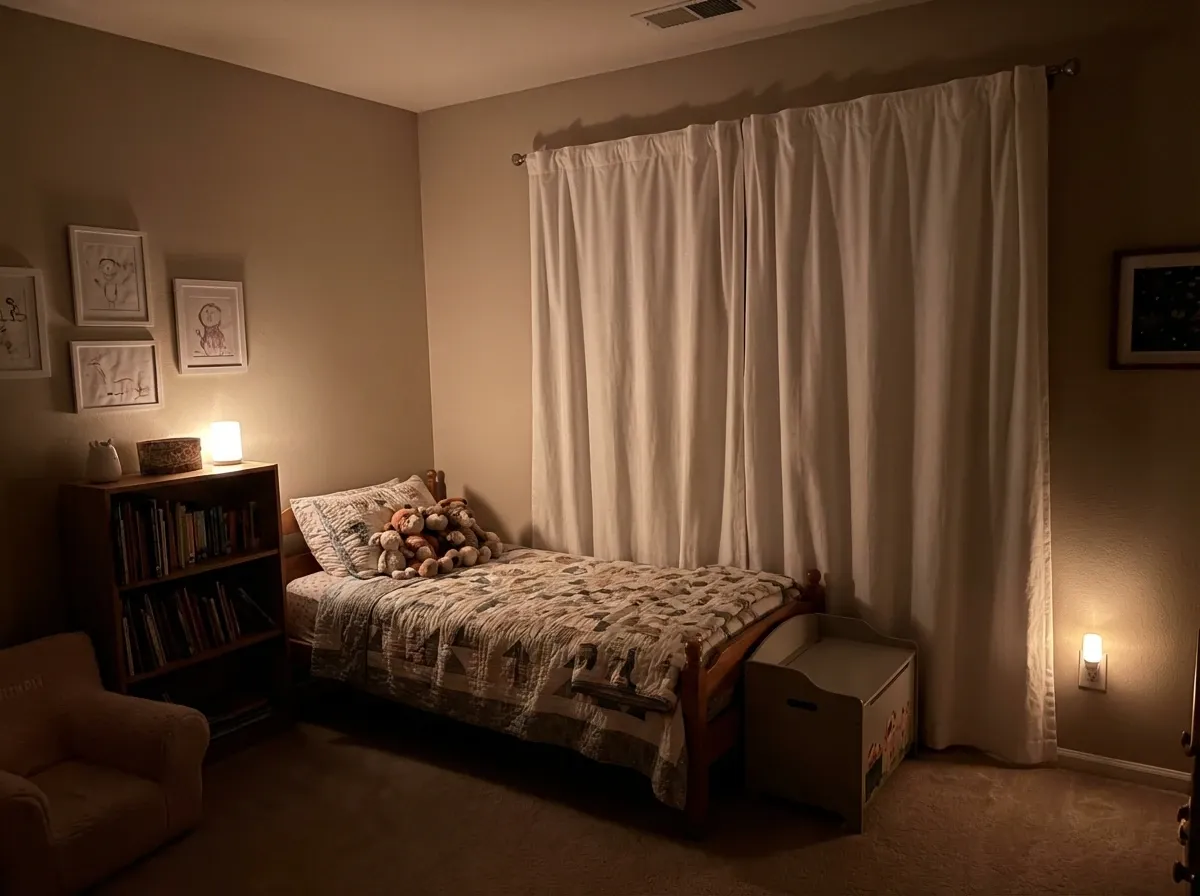 Blackout roller shades fully lowered in a darkened White Rock bedroom